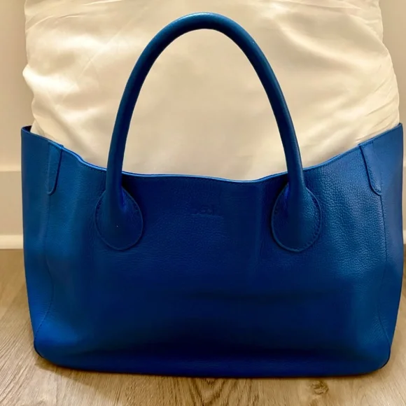 Beck Bag Classic Leather Handbag Tote in Havana Blue - Picture 14 of 16